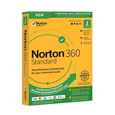 Norton 360 Standard – 1-Year / 1-Device – UK/Europe